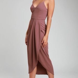 Lulus Reinette Mauve Purple Midi Dress